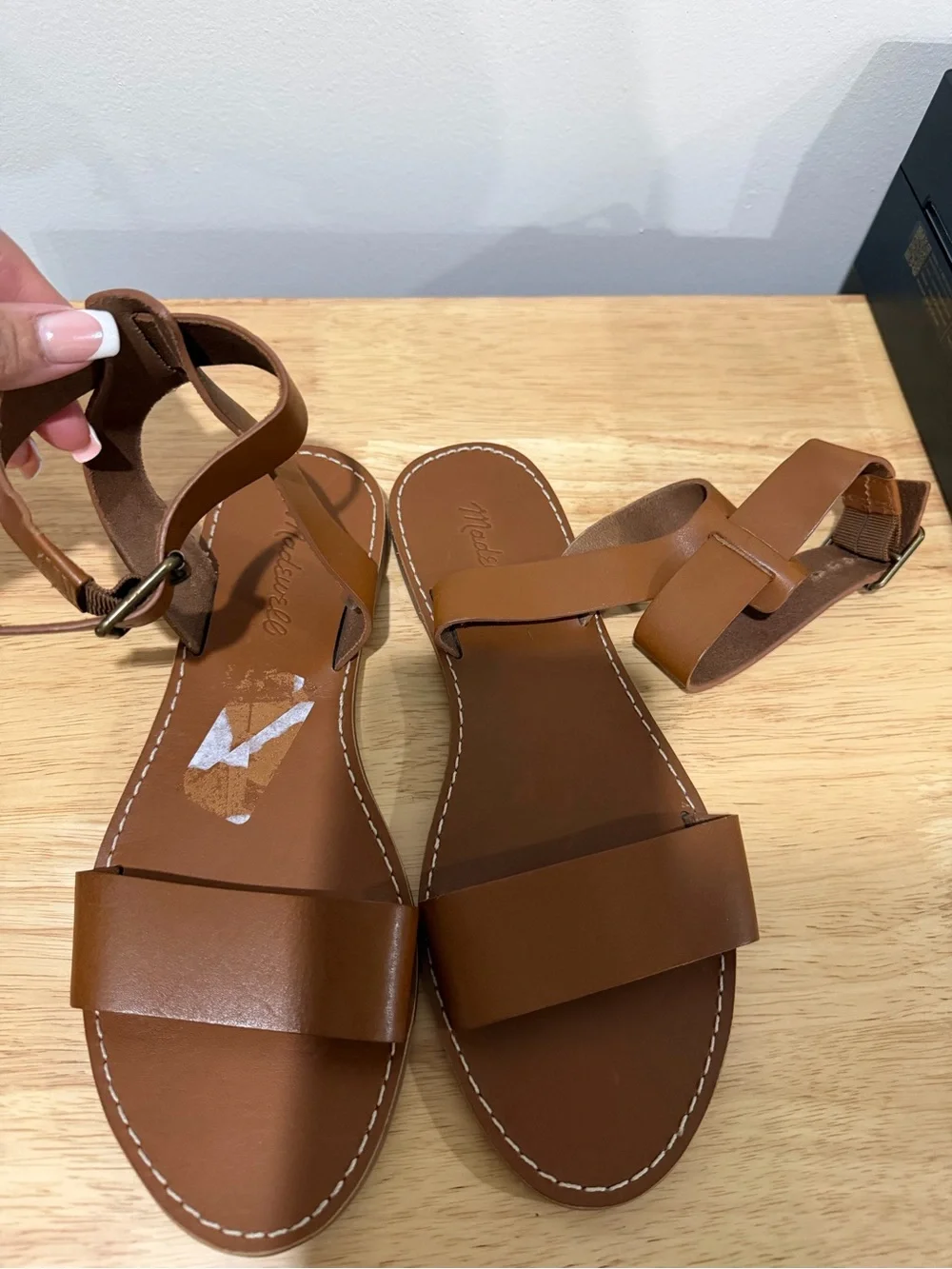 Madewell The Boardwalk Leather Sandals Women's Size, 8 Ankle Strap